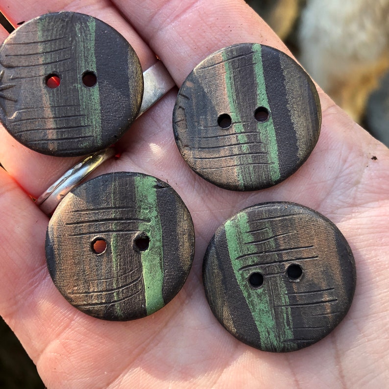 Woodland Artisan Buttons-brown Button-green Button-rustic Forest Button ...