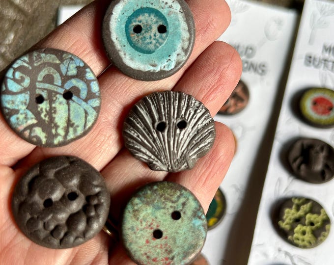 Serendipity Artisan Buttons-Handmade button-ceramic button-unique button-handpainted button-25mm 1 inch button-knitting button-sewing button