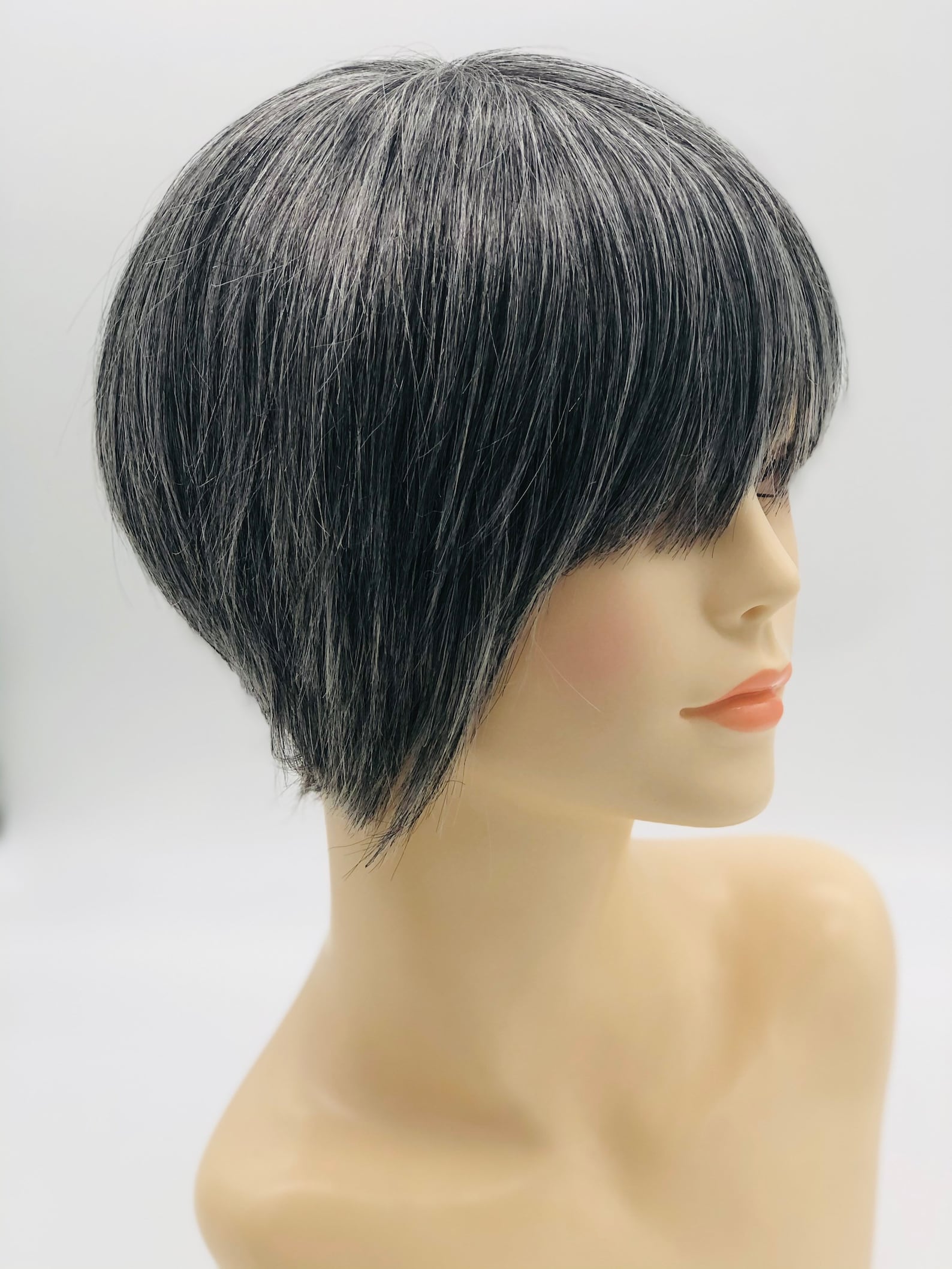 In Stock Salt and Pepper Pixie Wig Etsy