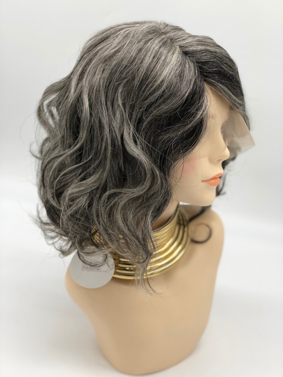 Salt & Pepper Curly Wig Custom Etsy