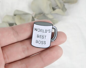 Worlds Best Boss Enamel Stud Pin Badge NEW