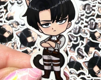 Levi Ackerman Grumpy Cat Sticker AOT Attack on Titan Art