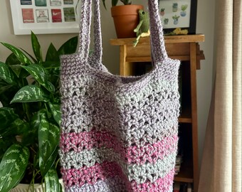 Multi-colored Crocheted Bag | Shoulder Handbag Hand crocheted Bag large Shoulder Shopping Bag tote bag aesthetic cute tote bag