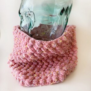Pink Bubble Cowl | Women&#39;s Crochet Cowl, Men&#39;s Crochet Cowl, Chunky Crochet Cowl,  Crochet Neck Warmer