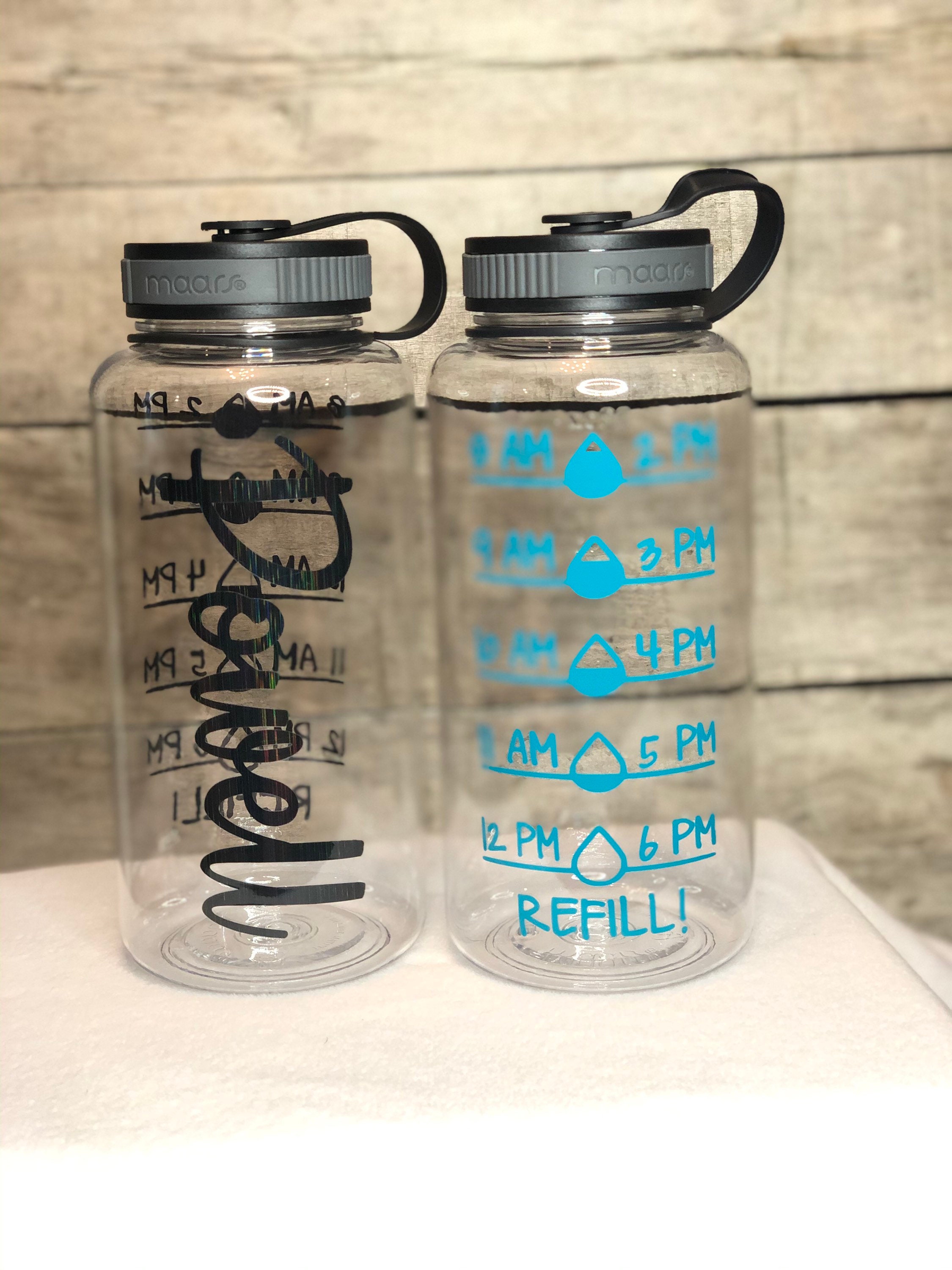 Water Intake Bottles // Hourly Water Bottles // 34oz Water Bottles //  Custom Water Bottles // Personalized Water Bottle 