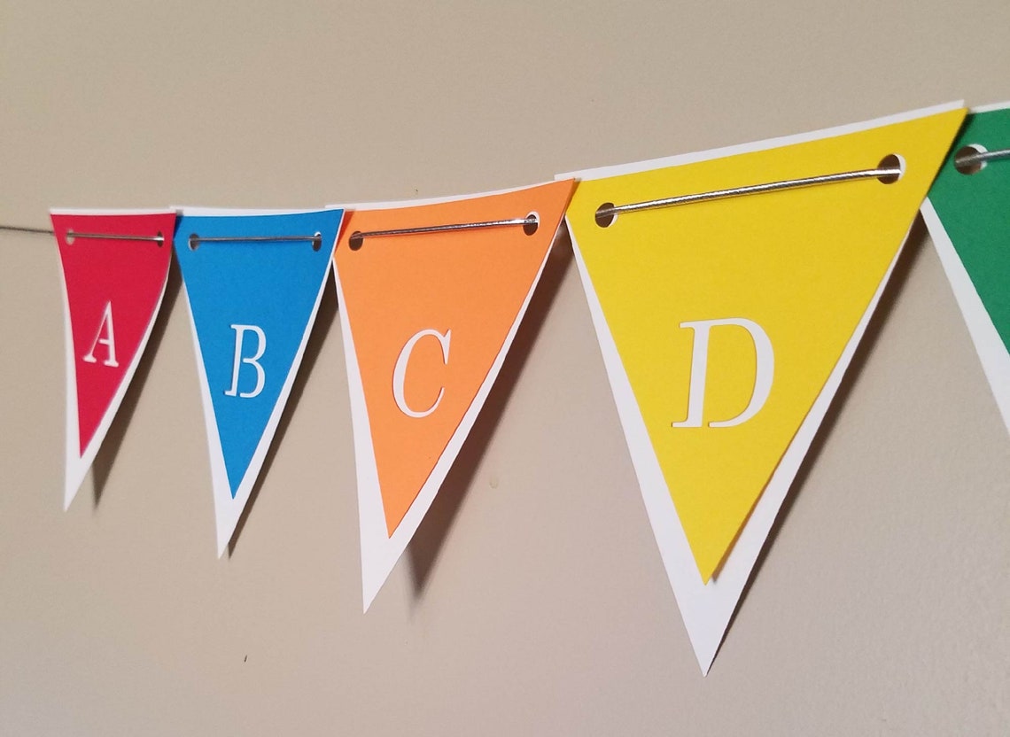 ABC Alphabet Banner Flags Letter Pennant SVG cut file Cricut - Etsy España