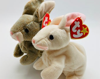 Set of 2 Beanie Bunnies - Nibbler and Nibbly