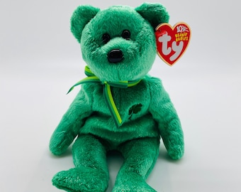 ダブリン・ザ・ベア グリーン刺繍クローバー Ty ビーニーベイビーズ