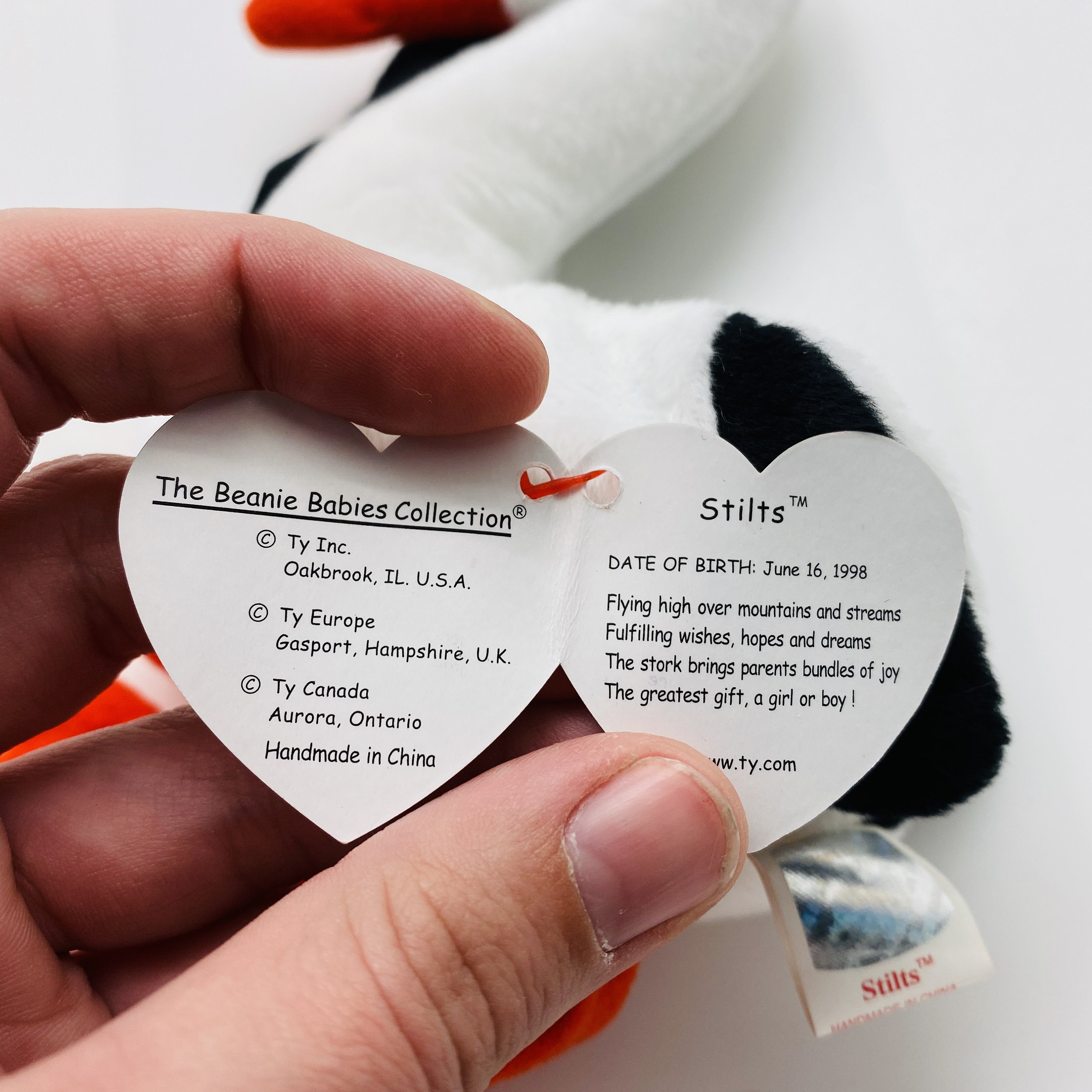 ERRORS Stilts the Stork Beanie Baby Etsy New Zealand