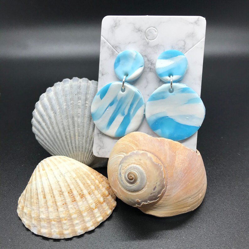 Blue Skies Clay Earrings