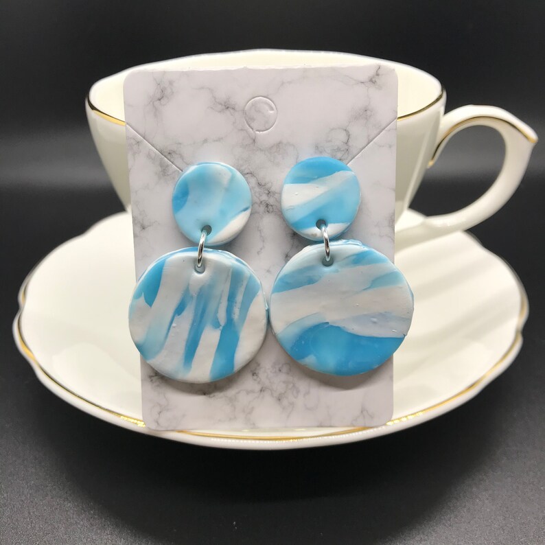 Blue Skies Clay Earrings