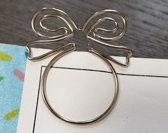 Bow Ribbon Shaped Paperclip Journaling Planner Stationary Bookmark