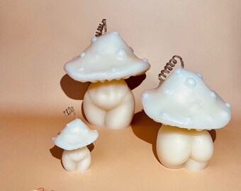 Large Mushroom Venus Maven All Natural Soy Wax Psychedelic Woman Fungi Body Torso Sculpture Candle