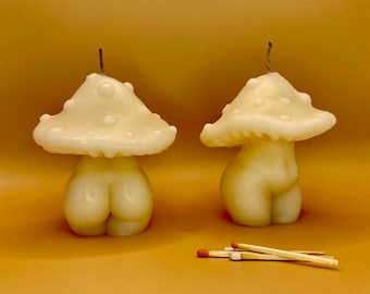 Mushroom Maven All Natural Soy Wax Psychedelic Fungi Body Torso Sculpture Candle