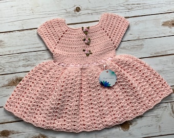 Pink and Green Crochet Dress - Etsy
