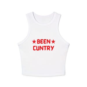 Camiseta sin mangas Been Country: camiseta vaquera Carter inspirada en Beyoncé, estética country Y2K, camiseta sin mangas con espalda cruzada del oeste, atuendo de concierto de vaquera en rojo