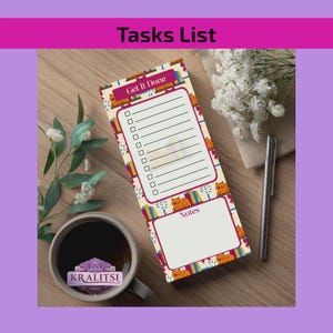 Bookish Cat Task List Notepad | Reading Checklist Pad with Notes Section | To Do List Cute Cat Stationery for Book Lovers, Readers Gift