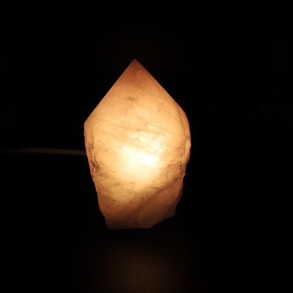 Rose Quartz Lamp with Polished point