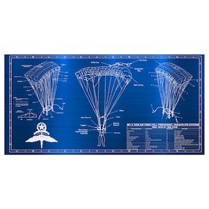 Parachute, Army Airborne, Metal Print, MC-4 with Freefall Parachute Badge 12x24