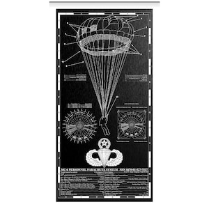 Parachute, Army Airborne, Metal Print, MC-6 with Airborne Wings 12x24