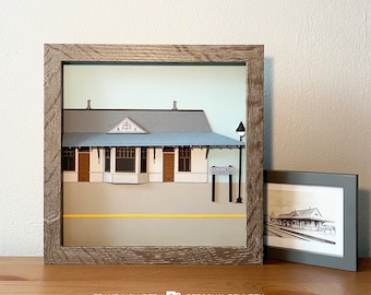 Kensington Station Paper Art – Framed Landmark Shadow Box