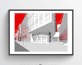 Art Print [Red Line] - Rockville, Maryland with Customized Portrait