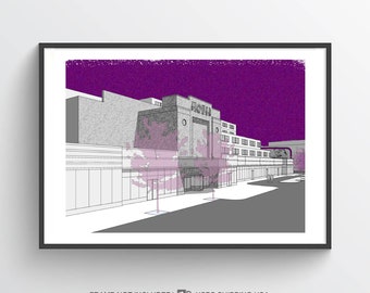 Art Print [Purple Line] - Silver Spring, Maryland, with Customized Portrait