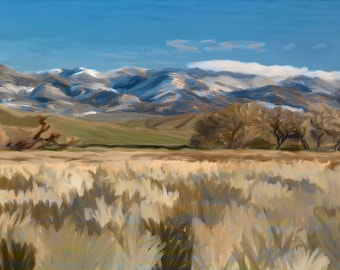 Paisaje de montaña Descarga digital pintura al óleo - 4K Ultra High Def