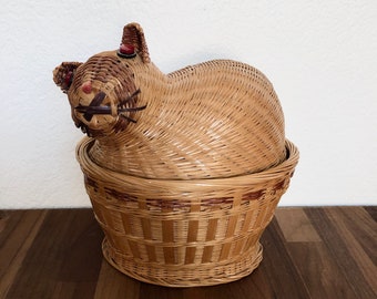 woven cat storage basket