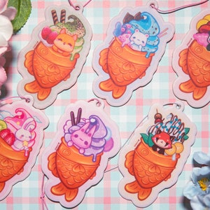 Taiyaki Fish Ice Cream Car freshener, Fruity Taiyaki Air freshener, Kawaii Animal Air freshener, Cute Air freshener