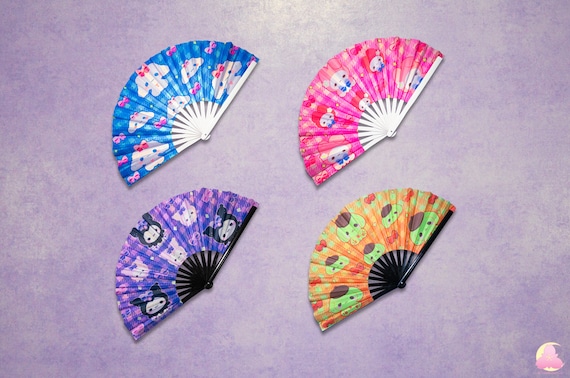 P2. Festival Fan, Rave Fan, Glow in the Dark Fan, Reflective Fan, Kawaii Fan, Cool looking fan, Cute Fan, Summer fan