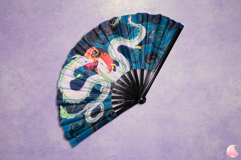 P3. Festivalfläkt, Ravefläkt, Självlysande fläkt, Reflekterande fläkt, Kawaiifläkt, Cool fläkt, Söt fläkt, Sommarfläkt Dragon