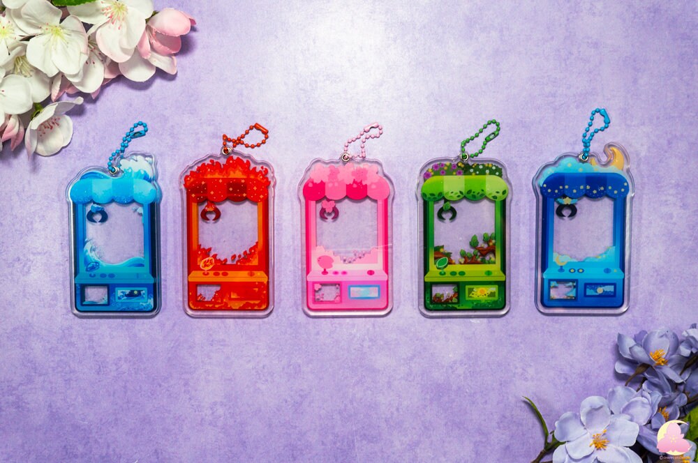 Acrylic Shaker Keychains, Removable Shaker Charms, Magnet