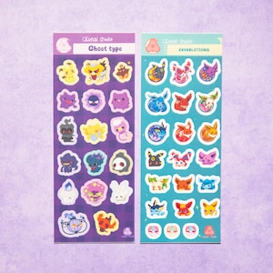 Cute P Sticker Sheets/ Legendary Sticker / Ghost Type Stickers/ evlution Sticker Sheets / Kawaii sticker sheets