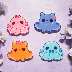 V.13 Cute Grips/ kawaii grip/ Acrylic Octopus grips/ Squid acrylic grips/ Kawaii cute Grips/ Pink grips