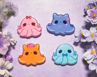 V.13 Cute Grips/ kawaii grip/ Acrylic Octopus grips/ Squid acrylic grips/ Kawaii cute Grips/ Pink grips