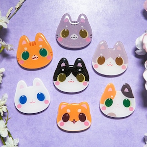 V.9 Cute Kitty Phone Grips/ kawaii grip/ Acrylic Cat grips/ Shiba Inu glitter acrylic grips/ Neko Phone Grips