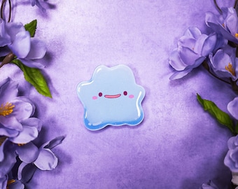 Lindo dije para teléfono Pkmn/dije kawaii/agarres acrílicos/agarres acrílicos con brillantina/animal kawaii/agarres resistentes/dijes lindos/ditto brillante