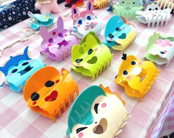 Cool Cute Kawaii Pokmn Eeeeev hair clips, Acetate hair claw, Cute hair clips, Magical hair clip, Amazing Hair Claw, Durable Acetate claw