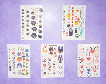 Ghib Temporarily Tattoo Sheets | Animals Tattoo | Kawaii Cutesy Tattoo | Gamer Tattoo | Aesthetic | Kawaii | Stationary Collection