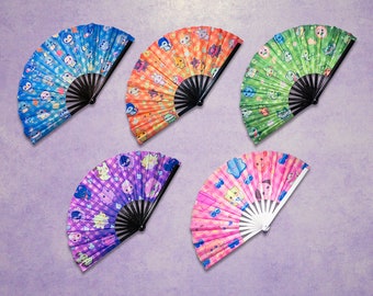 P1. Festival Fan, Rave Fan, Glow in the Dark Fan, Reflective Fan, Kawaii Fan, Cool looking fan, Cute Fan, Summer fan