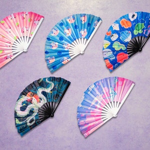 P3. Festival Fan, Rave Fan, Glow in the Dark Fan, Reflektierender Fan, Kawaii Fan, Süßer Fan, Sommer Fan, Cooler Fan