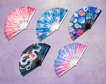 P3. Festival Fan, Rave Fan, Glow in the Dark Fan, Reflective Fan, Kawaii Fan, Cool looking fan, Cute Fan, Summer fan