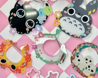 C.2 Acrylic Carabiner | Kawaii Carabiner| Ribbon Cute | Keychain Collectors | Keychain Holder | Gib Carabiner