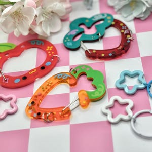 C.6  Acetate Fruit Carabiner| Kawaii Carrot Carabiner| Apple Strawberry | Keychain Collectors | Keychain Holder | Fruit Collection Carabiner