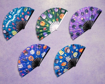 P4. Festival Fan, Rave Fan, Glow in the Dark Fan, Reflective Fan, Kawaii Fan, Cool looking fan, Cute Fan, Summer fan