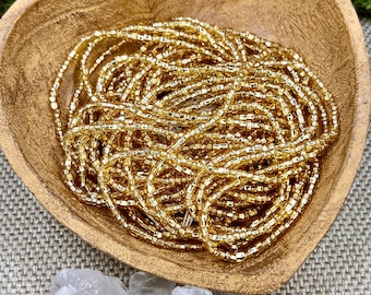 Luxury gold permanent tie on waist beads