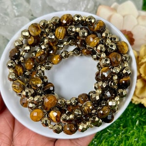 Root chakra waist beads, Super sparkly gold hematite and Tiger&#39;s eye waist beads, for grounding and overall health