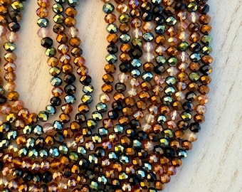 Gilded Ember Luxe Waist Beads | Amber, Bronze & Iridescent Crystal | Opulent Feminine Jewelry