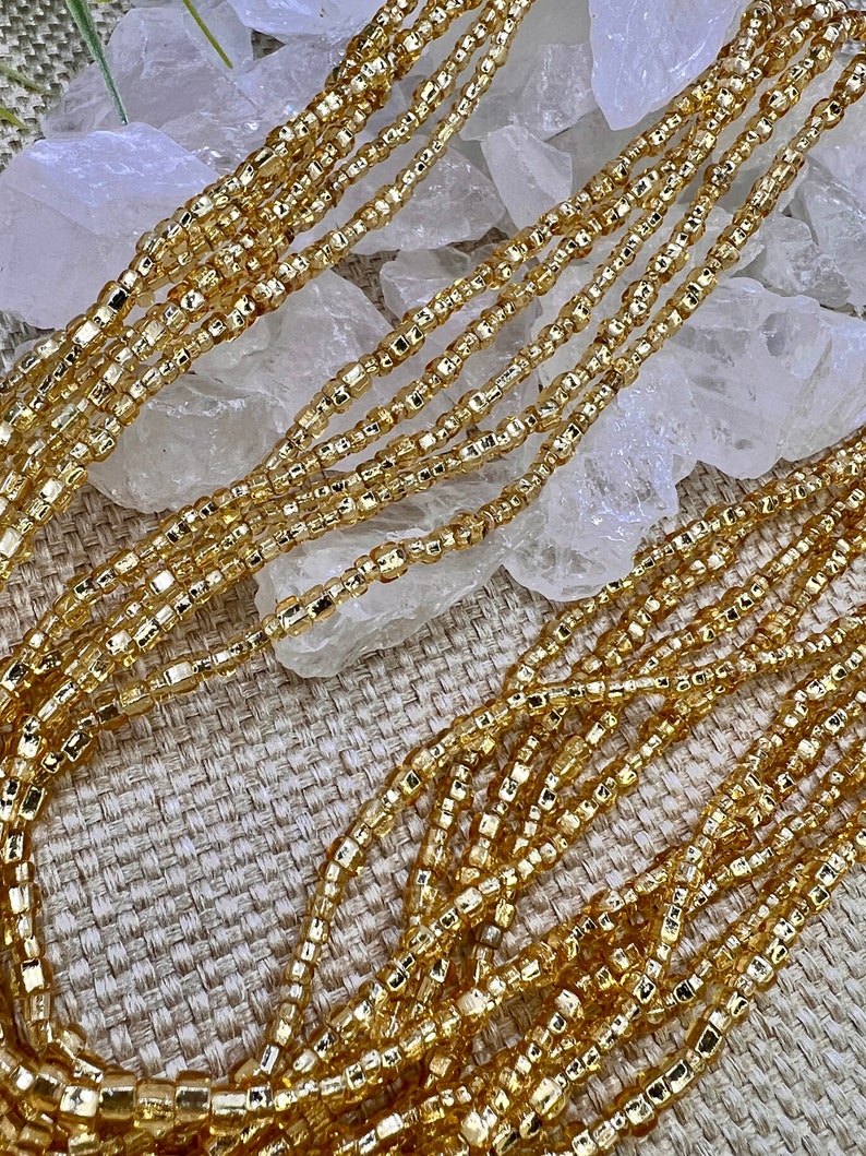 SET OF 3 Gold Waist Beads, Super Bling Waistbeads, Perfect Beaded Gift